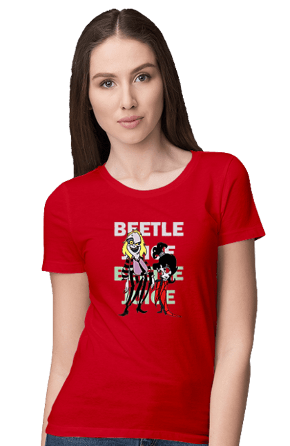 Women's t-shirt with prints Beetlejuice. Beetlejuice, comedy, ghost, horror, movie, tim burton, warner bros. 2070702