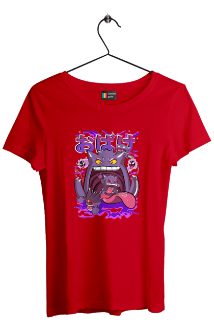 Women`s t-shirt with prints Pokemon Gengar. Anime, fushigibana, games, gengar, nintendo, pokemon, pokemon go. 2070702