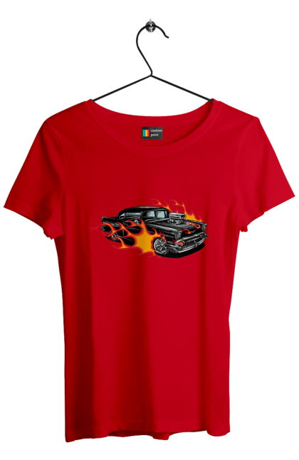 Women`s t-shirt with prints Fire Machine. Car. 2070702