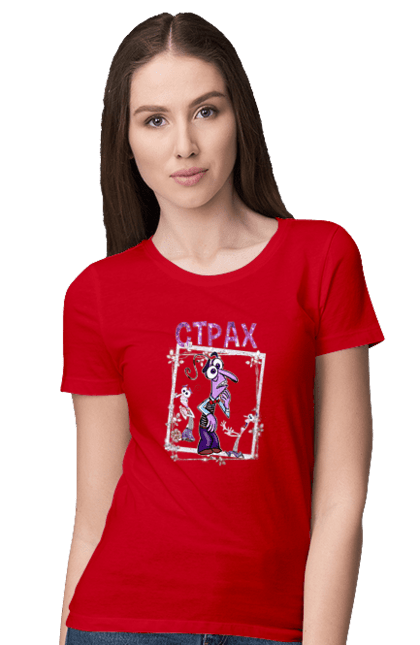 Women's t-shirt with prints Inside Out Fear. Cartoon, emotions, fear, inside out, pixar. 2070702