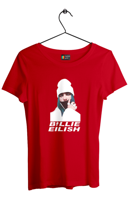 Футболка жіноча з принтом "Біллі Айліш". Біллі айліш, логотип біллі айліш, принт біллі айліш, співачка біллі айліш. 2070702