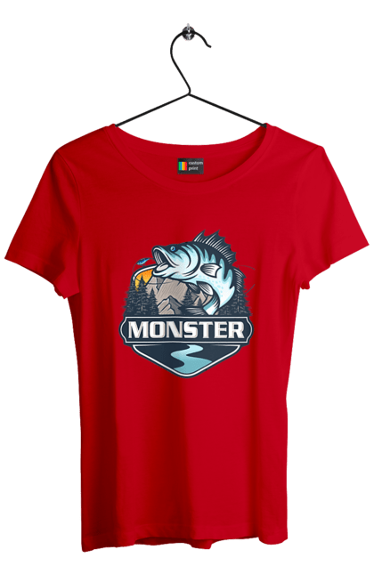 Футболка жіноча з принтом "Рибалка". Монстер, рибак, рибалка, хоббі. 2070702