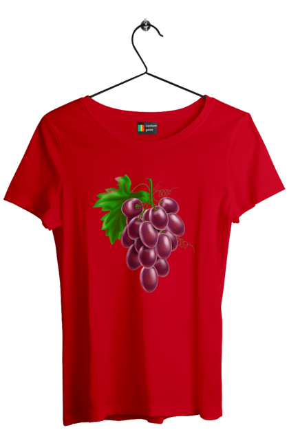 Футболка жіноча з принтом "Виноград". Виноград, фрукт. 2070702