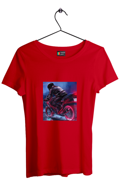 Women`s t-shirt with prints Motorcycle. Motolove, motorcycle, report, troll, ukraine. 2070702