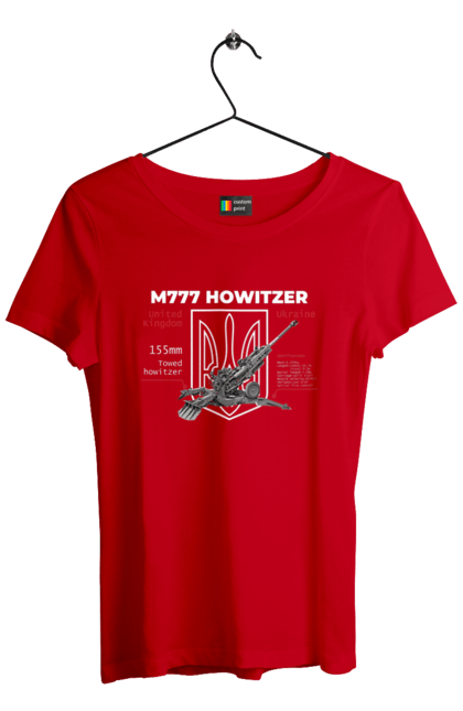 Футболка жіноча з принтом "155 мм гаубиця M777". Archer, bayraktar, himars, javelin, m777, patriot, weapon, zaluzhny, гаубиця. 2070702