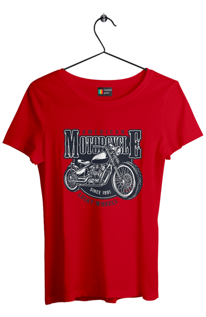 Women`s t-shirt with prints Cool vintage motorcycle. America, good, male, motorcycle, motorcycles, retro, stylish, stylishly, vintage, vintage. 2070702