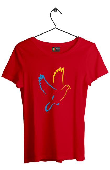 Футболка жіноча з принтом "Голуб миру". Голуб миру, мир, перемога україни, україна. 2070702