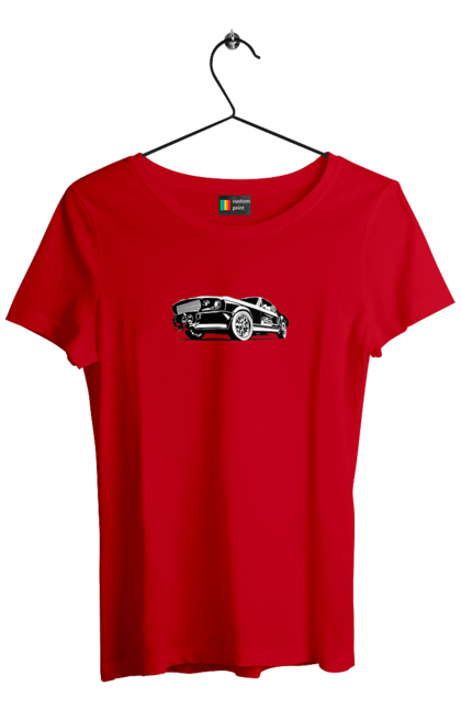 Футболка жіноча з принтом "Автомобіль". Автомобіль, америка, мустанг, потужний, форд, форсаж. 2070702