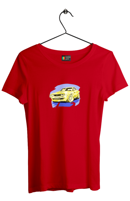 Футболка жіноча з принтом "Український спорткар". Додж челенджер, машина, машини арт, потужність, спортивне авто, спорткар, українське авто, швидкість. 2070702