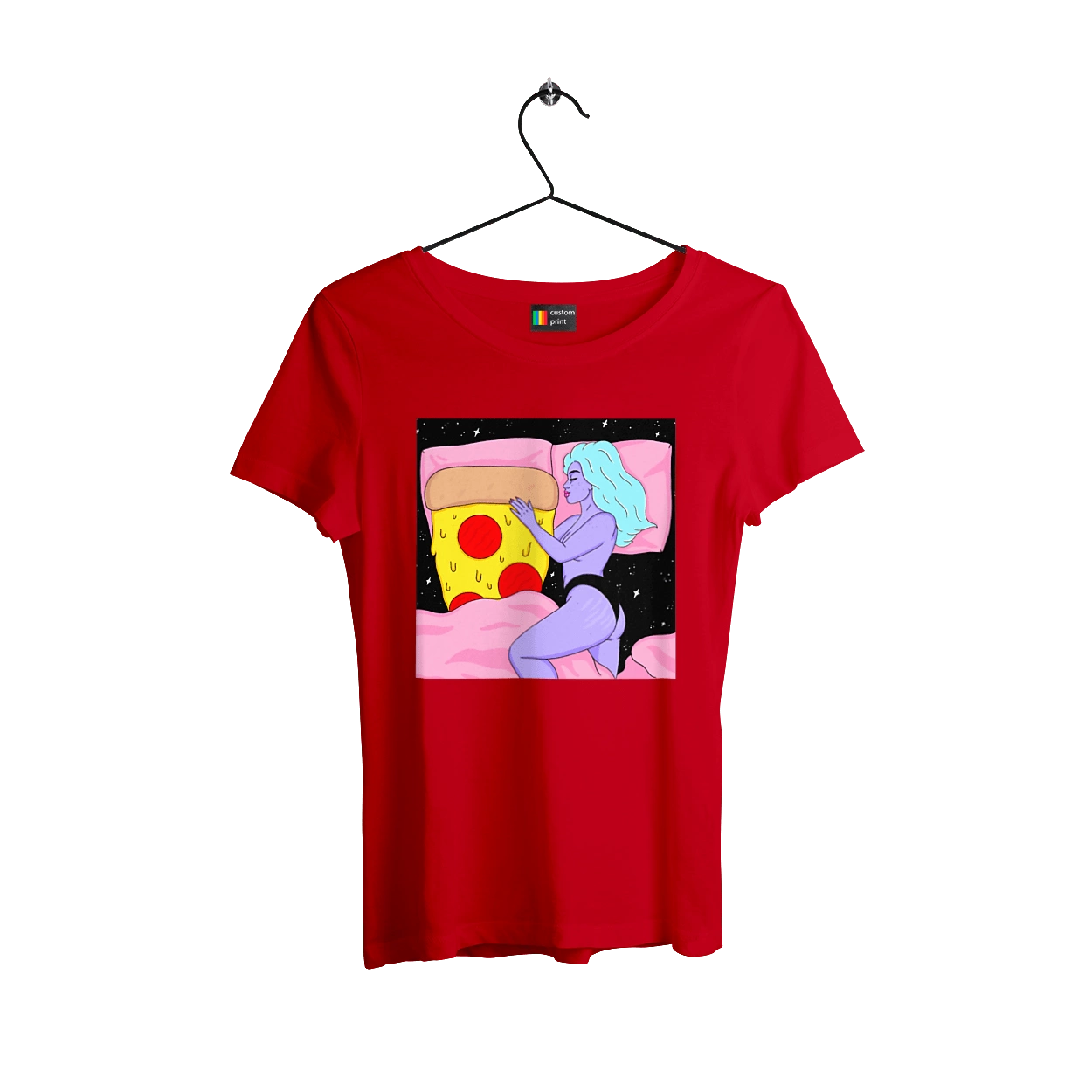 Purple Girl And Pizza