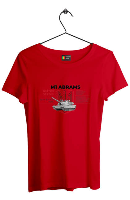 Women`s t-shirt with prints M1 Abrams. Abrams, industrious, m1 abrams, tank, weapon. 2070702
