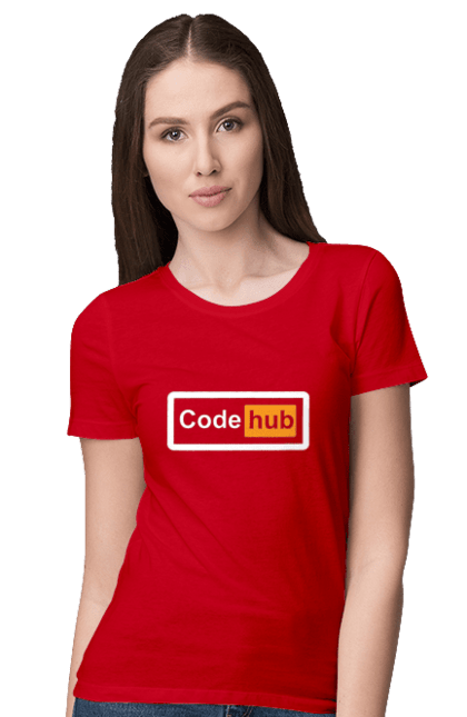 Футболка жіноча з принтом "Код хаб". Айті, айтішник, для айтішника, для програміста, код хаб, подарунок айтішнику, подарунок програмісту, програміст, розробник. 2070702