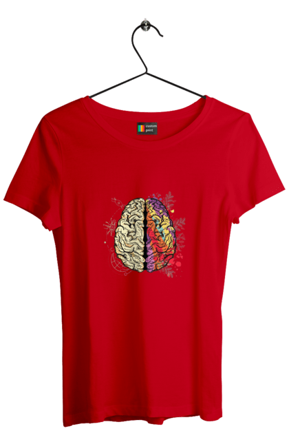 Футболка жіноча з принтом "Творчість та логіка". Бінарний, біткоїн, біткойн, валюта, гроші, крипто, наука, програміст, программист, творчество, техно, хакер, художник, цветной. 2070702