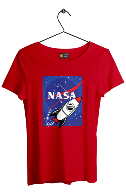 Women's t-shirt with prints NASA. Aeronautics, astronautics, aviation, nasa, research, rocket, science, space, technologies, usa. 2070702