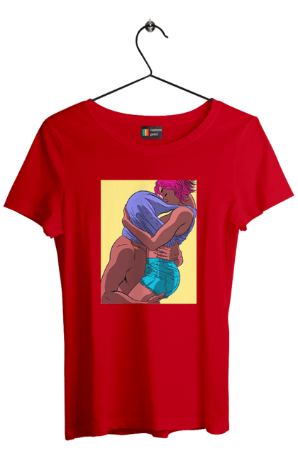 Women`s t-shirt with prints Man Under The T-Shirt In Girls. Boobs, passion. 2070702