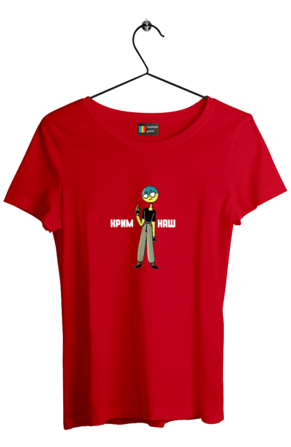 Women`s t-shirt with prints Our Crimea. Patriotic drawings, patriotic inscriptions, patriotism, war. 2070702