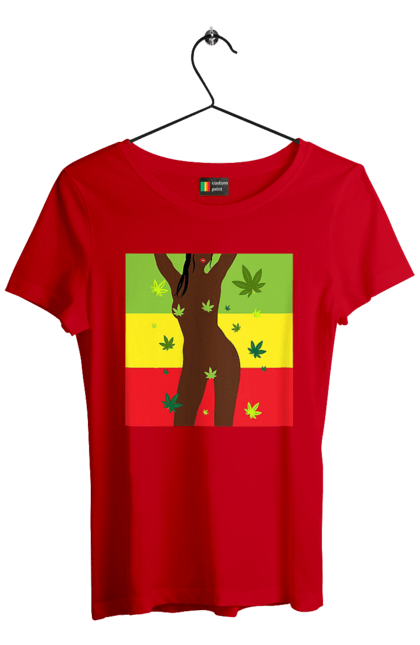 Women`s t-shirt with prints Naked Girl And Hemp. Hemp, naked, smoke, tits. 2070702