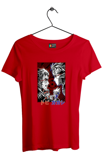 Women's t-shirt with prints Naruto Kakashi Hatake. Anime, kakashi, manga, naruto, shinobi, shonen, team number 7. 2070702