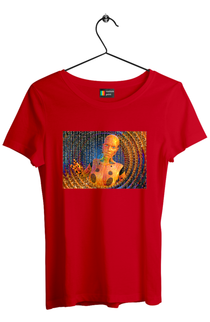 Футболка жіноча з принтом "Штучний інтелект". Айті, айтішник, гик, жінка, знання, інженер, інтелект, кібер, кібернетика, кіборг, код, комп, комп`ютерник, кристал, машинне навчання, мікросхема, мозок, портрет, програміст, професіонал, професія, розробник, розум, хакер, чіп, штучний інтелект, штучний розум. 2070702