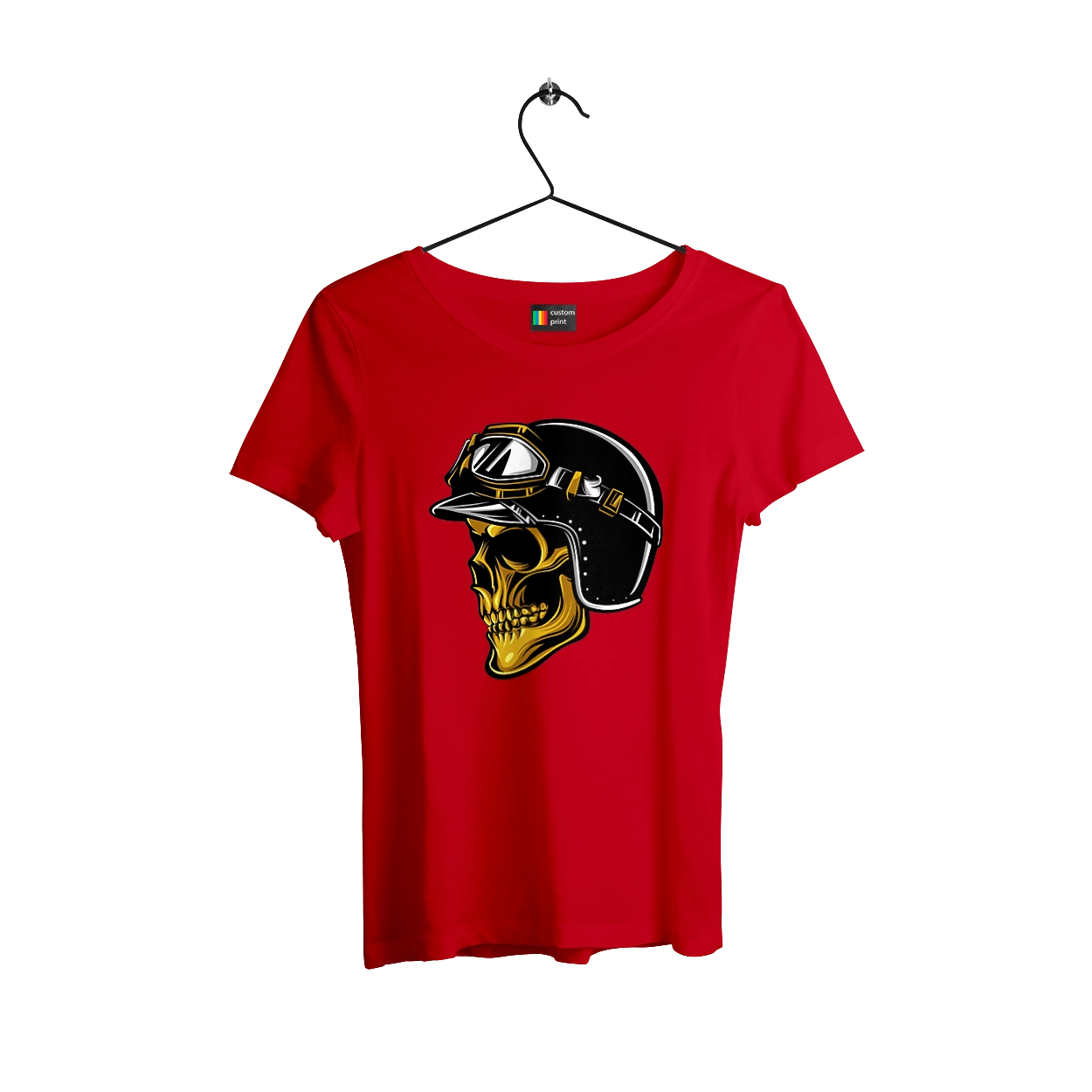 Skull in a motorcycle helmet