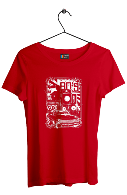 Women`s t-shirt with prints 80 E, Machine And Music. 80, 80s, machine, music. 2070702