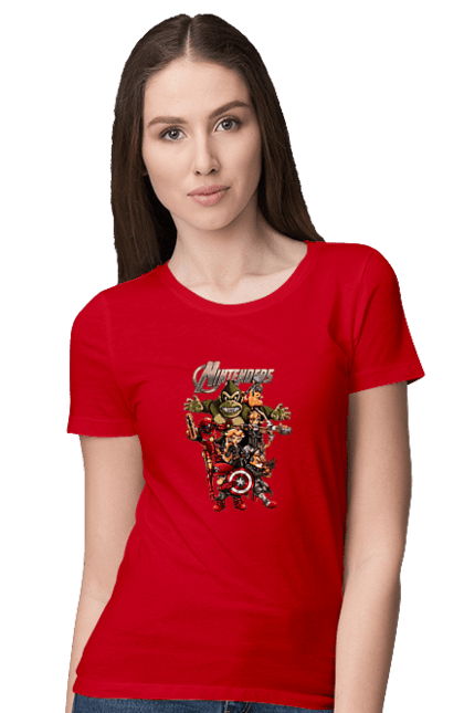 Women`s t-shirt with prints Nintendo heroes. Animal crossing, donkey kong, game characters, kirby, legend of zelda, luigi, mario, nintendo, pokemon, princess stove. 2070702