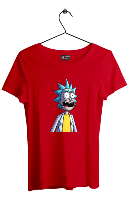 Women's t-shirt with prints Rick and Morty. Adventures, black humor, cartoon, rick, rick and morty, sci-fi, tragicomedy. 2070702