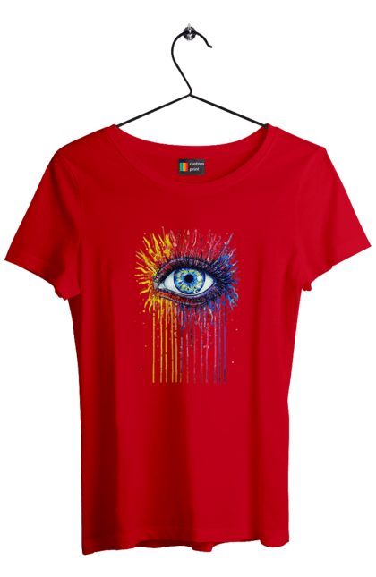 Women`s t-shirt with prints Colorful Flowing Eye. Eye, paints. 2070702