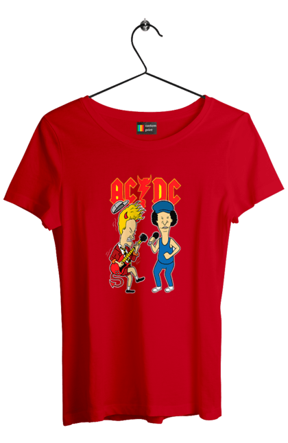 Women's t-shirt with prints AC/DC. Ac dc, acd, blues rock, group, hard rock, music, rock n roll. 2070702