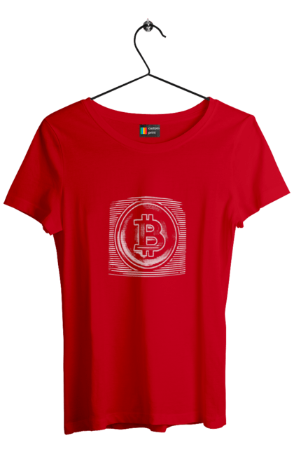Футболка жіноча з принтом "Біткоїн". Биткоин, биткойн, бінарний, біткоїн, біткойн, валюта, гроші, крипто, програміст, хакер. 2070702
