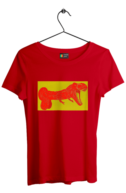 Футболка жіноча з принтом "Член Динозавр". Динозавр, писюн, член. 2070702