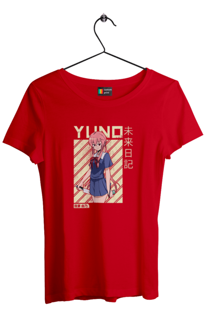 Women's t-shirt with prints Future Diary Yuno Gasai. Anime, future diary, manga, survival game, yandere, yuno gasai. 2070702