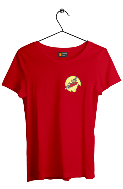 Women`s t-shirt with prints Wile E. Coyote. Anti-hero, cartoon character, fast and bold, funny melodies, kayot, north american cayot, thief, villas, wiley, wili kayot. 2070702