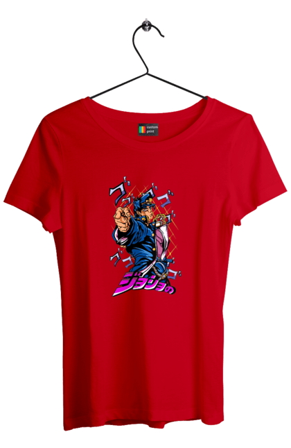 Women's t-shirt with prints JOJO Jotaro. Anime, jojo, jojo`s bizarre adventure, jojo’s bizarre adventure, jotaro, jotaro kujo, manga. 2070702