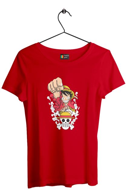 Women's t-shirt with prints One Piece Luffy. Anime, luffy, manga, monkey de luffy, one piece, pirates. 2070702