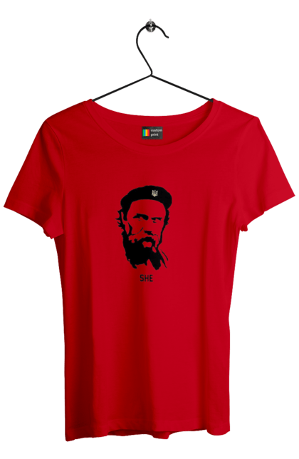 Футболка жіноча з принтом "Шевченко". Берет, кобзарь, тарас, украина, шевченко. 2070702