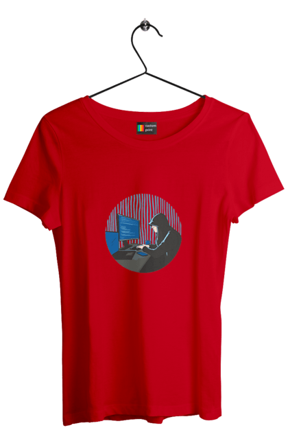 Футболка жіноча з принтом "Хакер". Бінарний, гік, програміст, хакер. 2070702