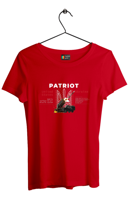 Футболка жіноча з принтом "Patriot". Caesar, himars, patriot, залужний, зброя. 2070702