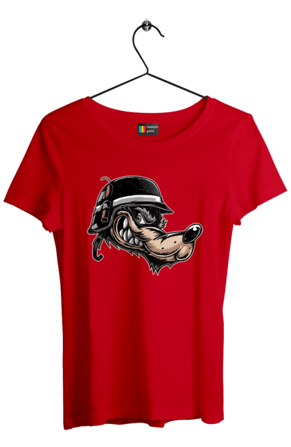 Футболка жіноча з принтом "Вовк Байкер". Байк, байкер, вовк, волчара, захоплення, змагання, зуби, каска, мото, мотор, мотоцикл, мотоцикліст, мульт, мультик, мультфільм, мультяшний, ну почекай, посмішка, спорт, стиль, стильний, усмішка, хобі, шолом. 2070702