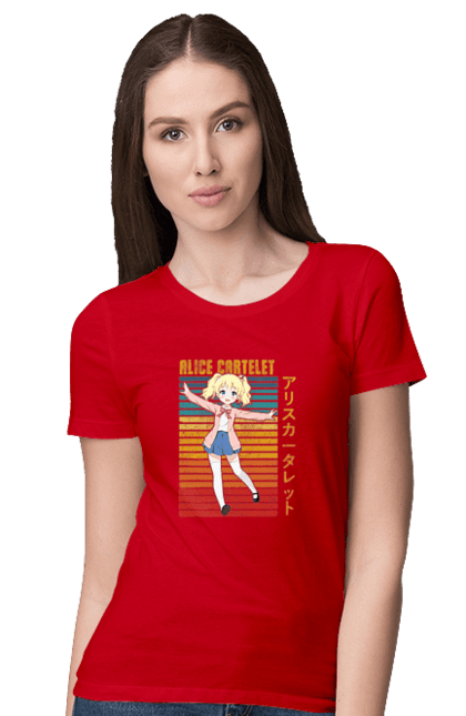 Women's t-shirt with prints Kiniro Mosaic Alice Cartelet. Alice, alice cartelet, anime, gold mosaic, kiniro mosaic, kinmoza, manga. 2070702