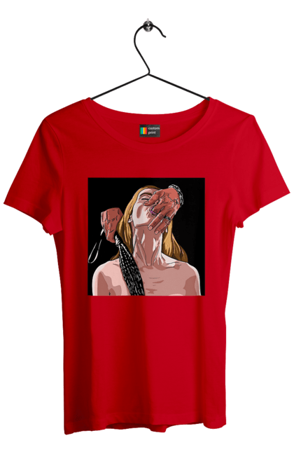 Women`s t-shirt with prints Girl Captive Man With Whips. Passion, suck, whip. 2070702