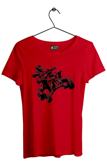 Women`s t-shirt with prints Man On Atv Black. Atv, extreme, race. 2070702