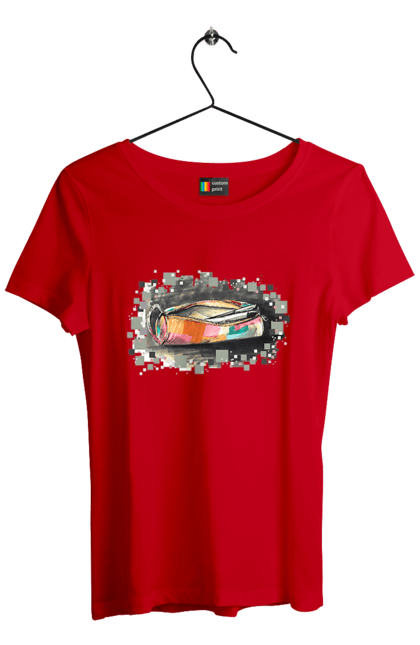 Women`s t-shirt with prints Pencil case Author's drawing. Exclusive, free hand, pen, pencil, pencil case, picture, school, stationery. 2070702