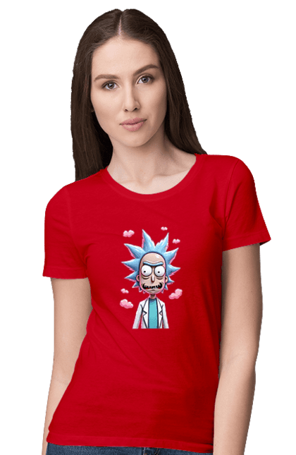 Футболка жіноча з принтом "Рік та Морті". Rick and morty, мультфільм, наукова фантастика, пригоди, рік, рік і морті, трагікомедія, чорний гумор. 2070702