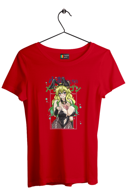 Women's t-shirt with prints Miss Kobayashi's Dragon Maid Lucoa. Anime, dragon, lucoa, manga, quetzalcoatl, quetzalcoatlus. 2070702