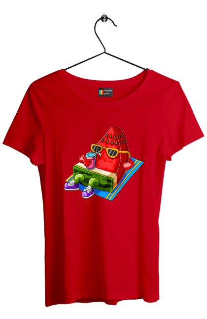 Women`s t-shirt with prints Watermelon Drinks Cocktail. Cocktail, summer, watermelon. 2070702