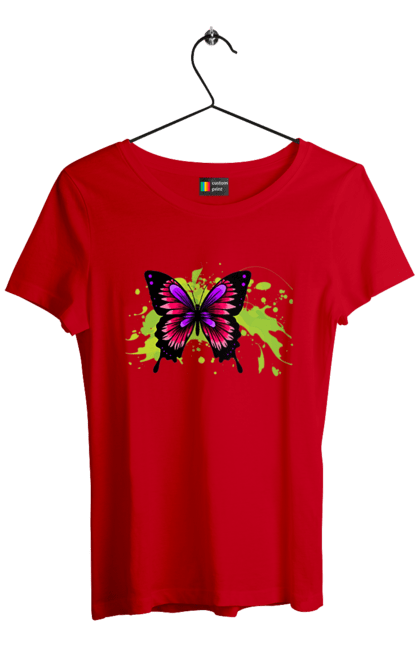 Футболка жіноча з принтом "Рожевий Метелик". Метелик. 2070702
