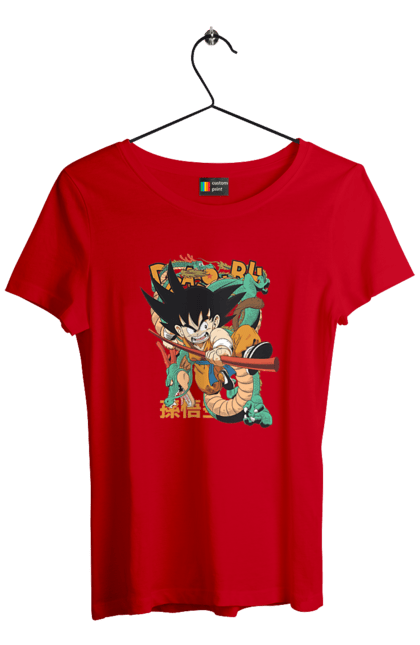 Футболка жіноча з принтом "Перли дракона Сон Гоку". Dragon ball, manga, son goku, аніме, гоку, манга, перли дракона, сон гоку. 2070702