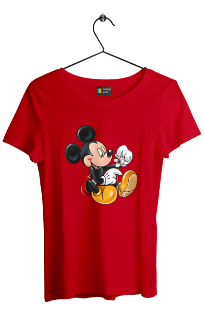 Футболка женская с принтом Микки Маус. Mickey mouse, дисней, микки, микки маус, мультфильм. 2070702