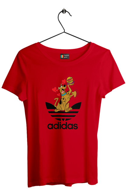 Футболка жіноча з принтом "Adidas Скубі Ду". Adidas, scooby doo, scooby-doo, адідас, мультсеріал, серіал, скубі ду, скубі-ду, собака. 2070702